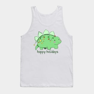 Cute green Christmas dinosaur Tank Top